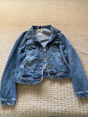 Cropped Medium Blue Denim Jacket